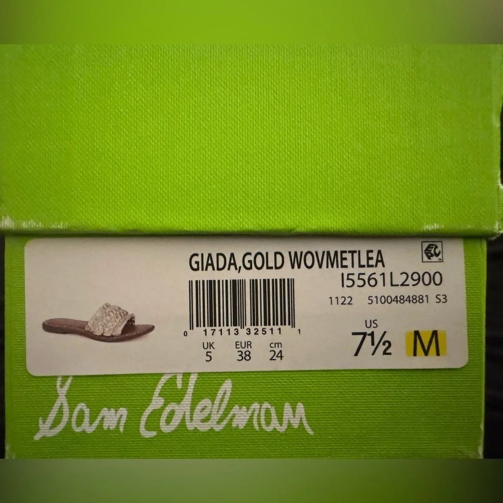 Sam Edelman Gold Giada Braided Sandal NIB Women’s Size 7.5 - Picture 10 of 10